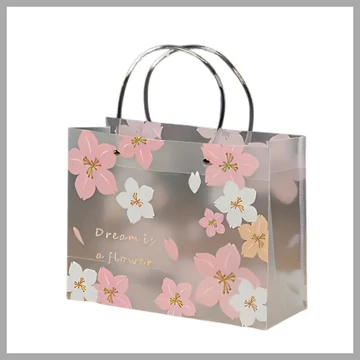 Geantă de mână transparentă din PVC cu model floral UR631523