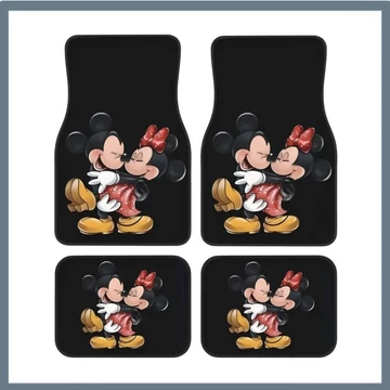 Set de covoare auto tematice Mickey și Minnie, 4 bucăți
