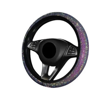 Husă pentru volan | cu strasuri | roz deschis | 38 cm SLH5837