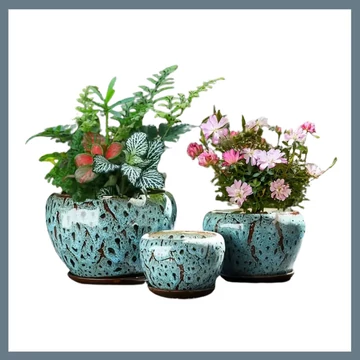 Set ghivece ceramice – 3 bucăți, turcoaz – VM1764362-2