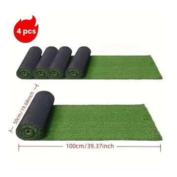 Set de covorașe din iarbă artificială – 4 role (100 × 50 cm) UK5510778