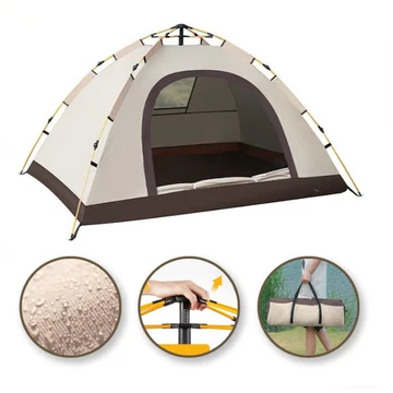 Cort pliabil camping pentru 2-3 persoane, bej 200x140x115 cm BAL12K