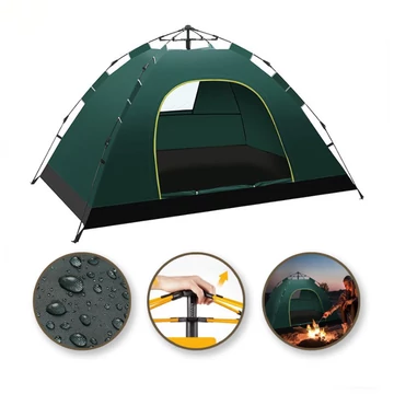 Cort pliabil camping pentru 2-3 persoane, verde 200x140x115 cm BAL12ZIE