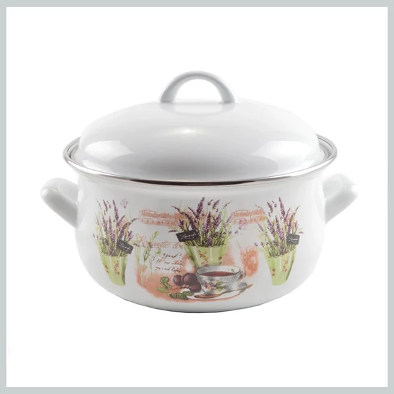 Cratită emailată cu capac Perfect Home Lavandă, 18 cm - 13467