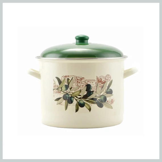 Perfect Home Oliva Oală Emailată cu Capac, 24 cm, Model 14833