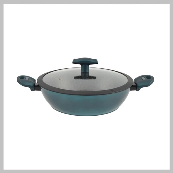 Perfect Home Sea Line Tavă din aluminiu antiaderent pentru prăjit cu capac din sticlă, 28 cm, inducție - 15555