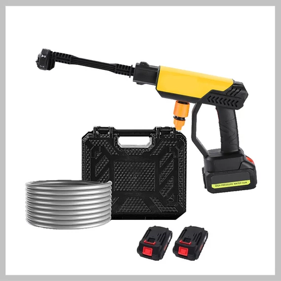 Yongwei Set Profesional de Spălare Auto Fără Fir cu Presiune Mare, 2 Baterii, 300 W, 20 bar, Duza Reglabilă 6 în 1 Holm8101
