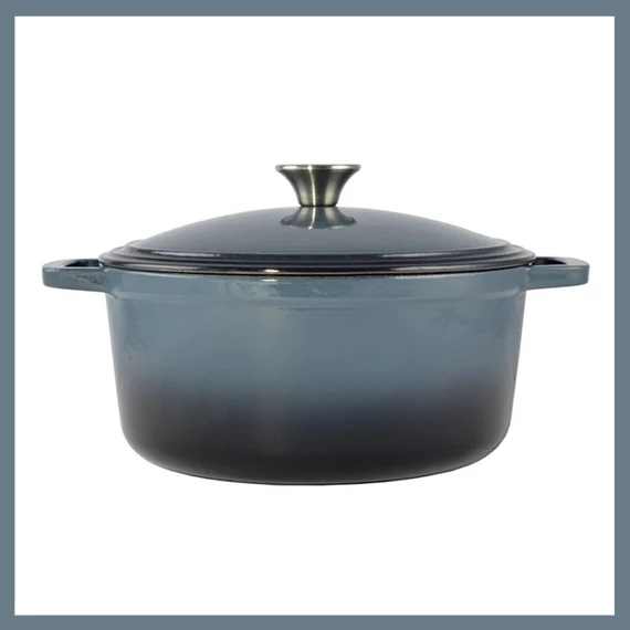 Perfect Home Oală din fontă smălțuită 28 cm ~6,5 litri Albastru Oțel 15720