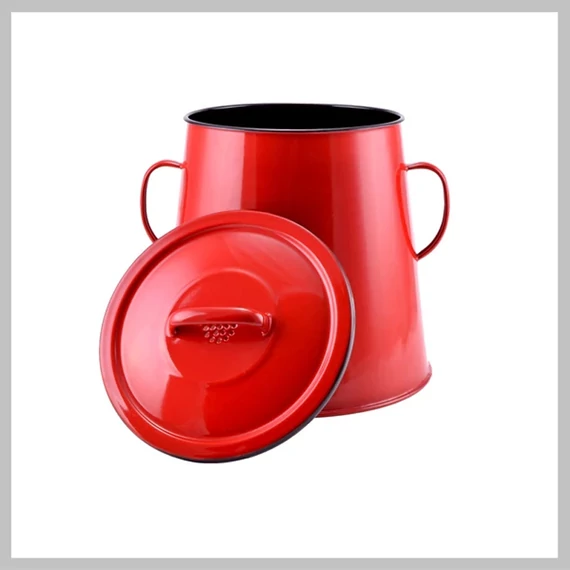 Perfect Home Vas emailat pentru grăsime, 10 litri, roșu (10428)