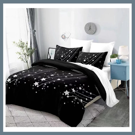 Set de lenjerie de pat Moon 7 piese, negru MOON3