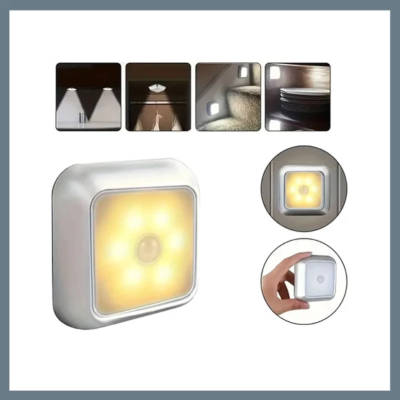 Lumină de noapte LED autoadezivă cu senzor de mișcare - alb cald 27413