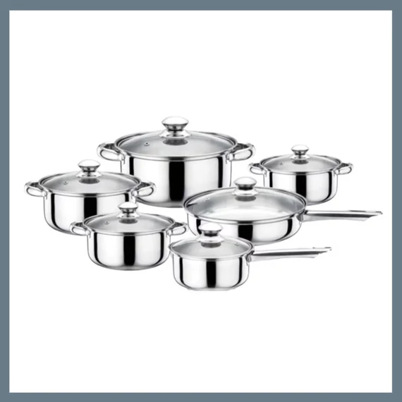 Set de vase din inox Stahlman, 12 piese ST-401