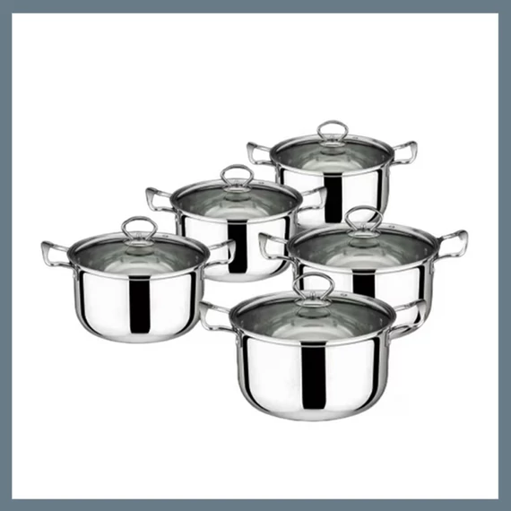 Set de vase din inox Victor, 10 piese V-G006A