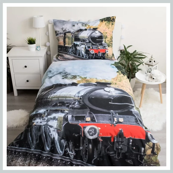 Lenjerie de pat cu trenuri 140×200 cm, 70×90 cm JFK029640