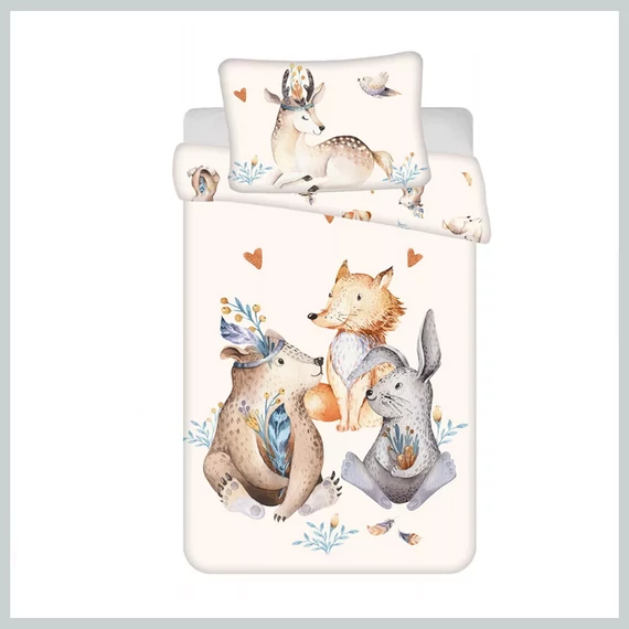 Lenjerie de pat pentru copii Woodland cu animale 100×135 cm, 40×60 cm JFK038307