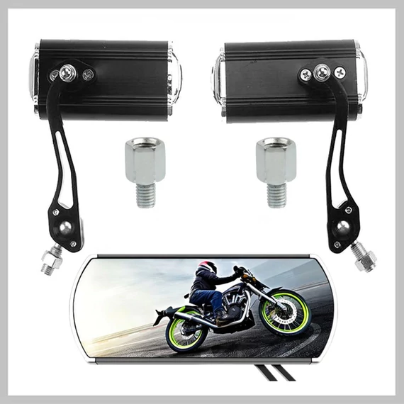 Oglindă motocicletă din aluminiu cu suport pentru lampă 14540