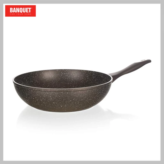 Tigaie WOK BANQUET PREMIUM cu strat antiaderent, maro închis, 28 x 7,8 cm 40055158