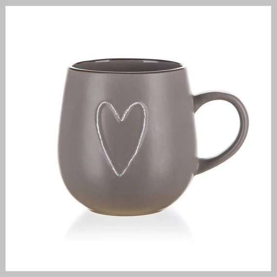 Cană din ceramică HEART 500 ml, maro 60221524B