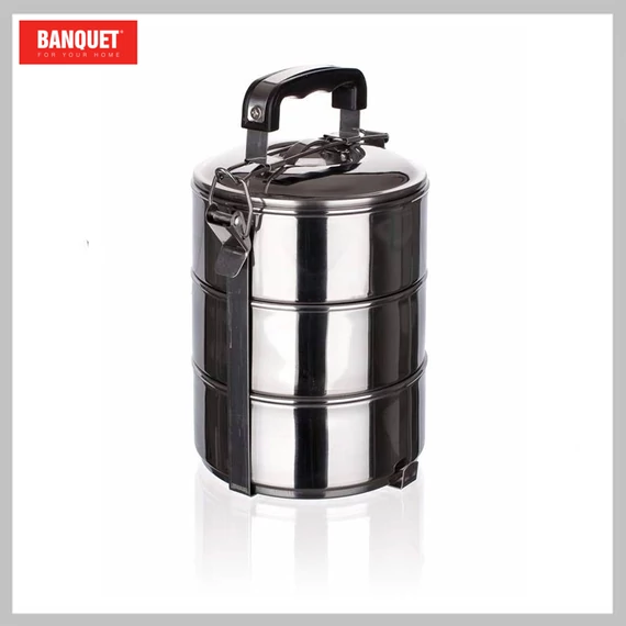 BANQUET Container alimentar din oțel inoxidabil, 3 piese 48220003