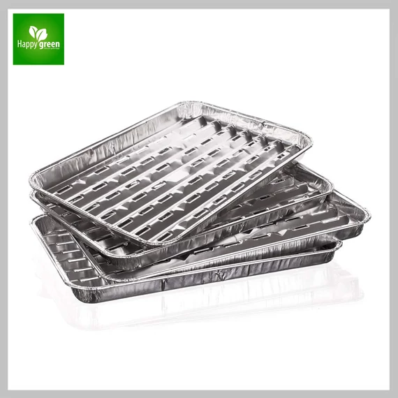 HAPPY GREEN Set Tavă de Grătar din Aluminiu 34 x 23 cm, 4 bucăți - 5012300
