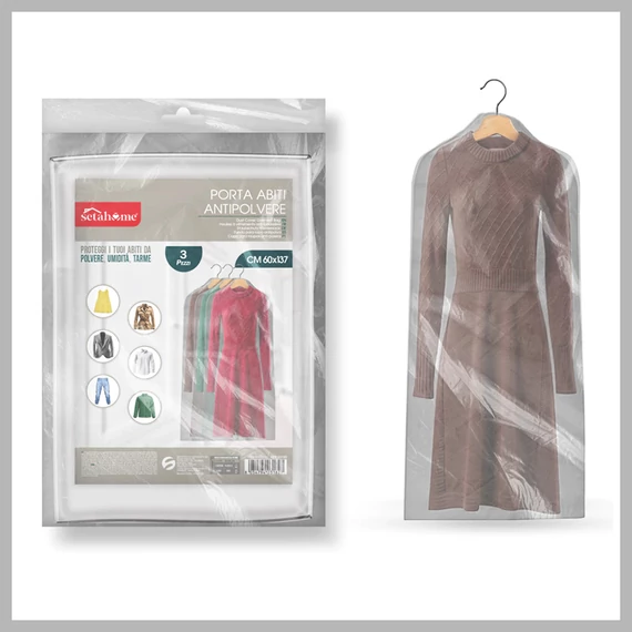 Sac de haine rezistent la praf 60x137 cm - 3 bucăți 03182