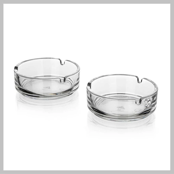 Set de scrumieră din sticlă transparentă 10 cm, 2 buc. – 59AT10621