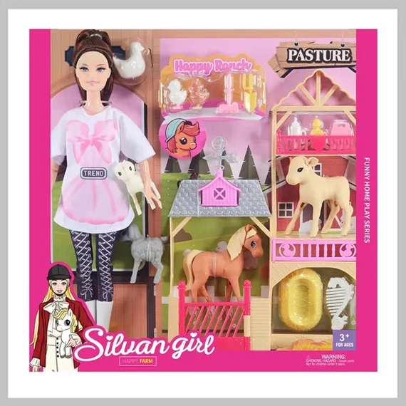 Silvan Girl Happy Farm – Set de joc cu păpușă OC0958424