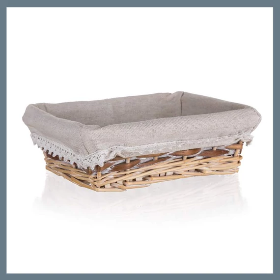 Coș împletit HOME DECOR, DUO, 21 x 16 x 6,5 cm, dreptunghiular, maro-alb 63940541