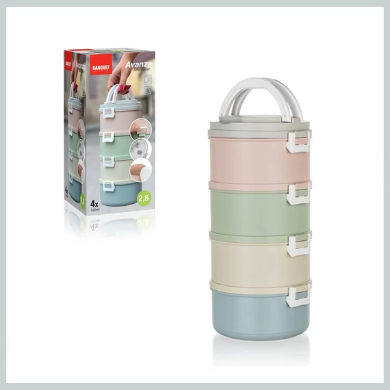 BANQUET AVANZA recipient alimentar din plastic, 2,8 L, 4 piese, culori mixte 55079911
