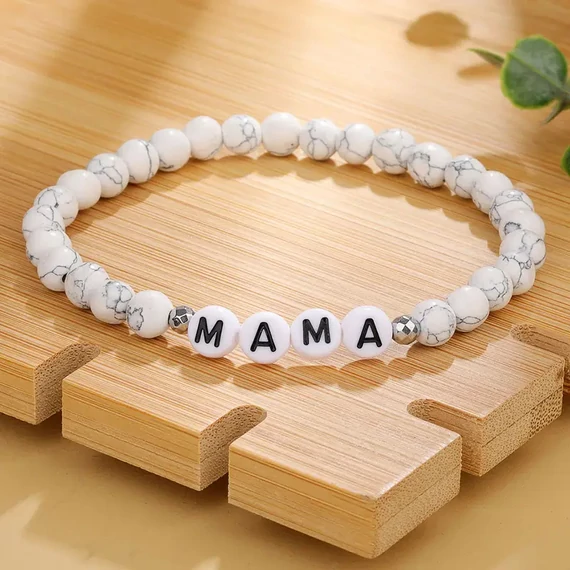 Brățară cu Perle și Inscripția "MAMA" HR02774
