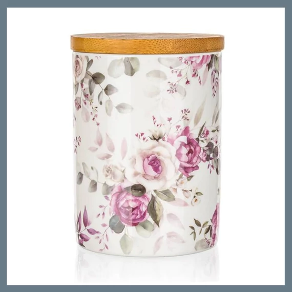 Cutie de depozitare din ceramică BANQUET ROSE cu capac, 13 x 10 cm 60322095