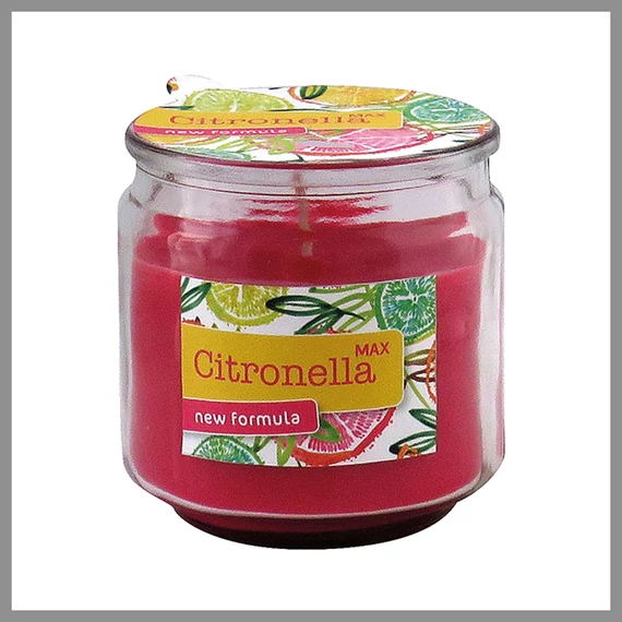 Lumânare cu citronella 250 g în pahar roșu 13625