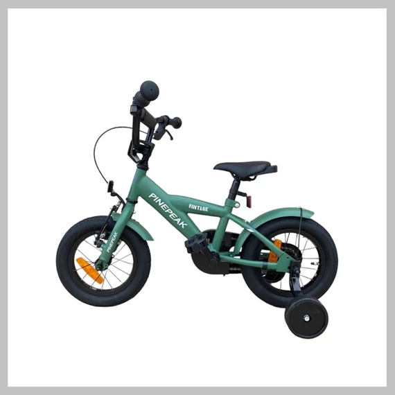 Bicicletă pentru copii cu roți ajutătoare, verde, 12BIKEGREEN