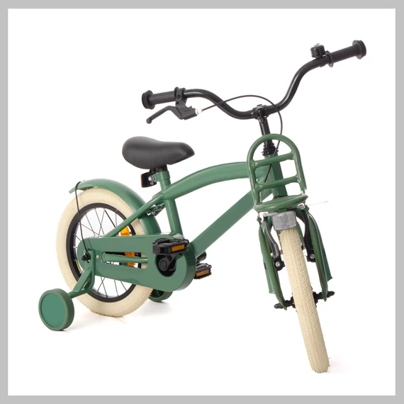 Bicicletă pentru copii cu roți ajutătoare, verde, 12COOLGREEN
