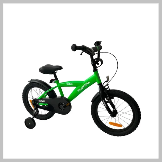 Bicicletă pentru copii cu roți ajutătoare, verde, 16EXPLORERGREEN