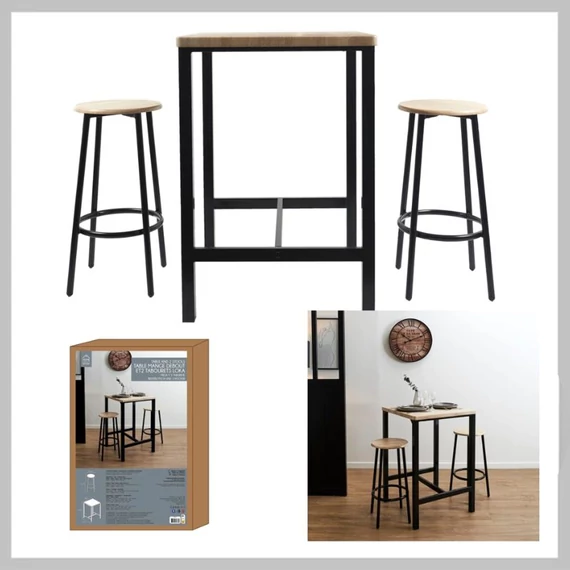 Masă de dining Loka cu 2 scaune HD0210