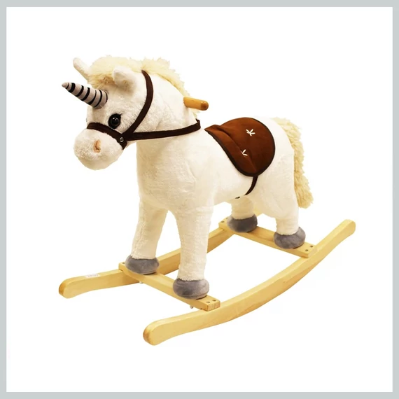 Cal balansoar Unicorn alb cu efecte sonore 71x30x58 cm 030589