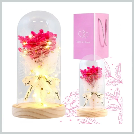 Floare Eternă sub Cupolă cu Iluminare LED ROZ23