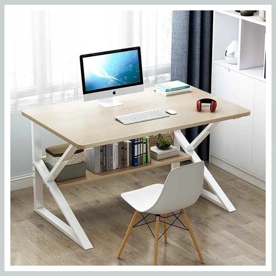 Masă de computer cu raft, lemn deschis 80 x 40 cm, STL04B
