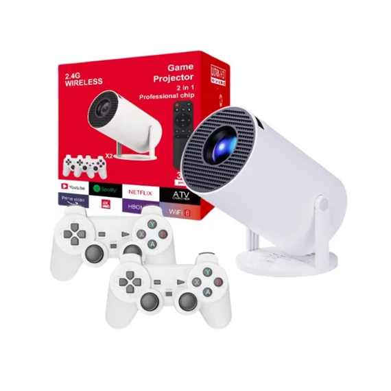 Mini Smart 4k Proiector de Jocuri, cu telecomandă și controler GAMEP-2-4
