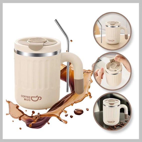 Cană termos elegantă cu pai 480ml CUP17K