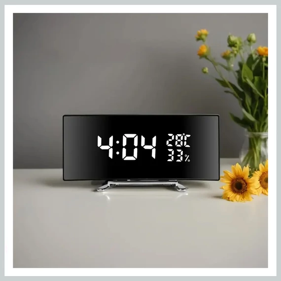 Ceas deșteptător digital cu afișaj tip oglindă – 521345