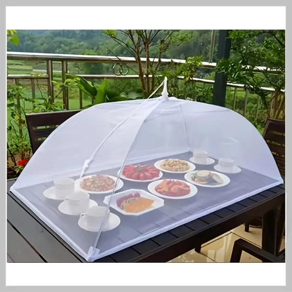 Cort pentru alimente cu plasă albă 60x40 cm – pliabil și lavabil, protecție împotriva insectelor
