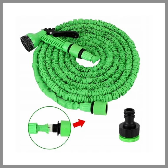 Furtun de grădină flexibil – Universal, Extensibil (5-15 m, Verde) ADGRC-K-1439
