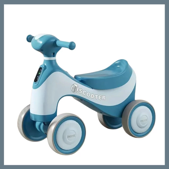 MIIYOUNG Motocicletă cu patru roți pentru copii - Albastru 601099588864770-K

