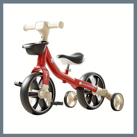 Bicicletă pentru copii cu roți ajutătoare - Roșu 601099948439200-P
