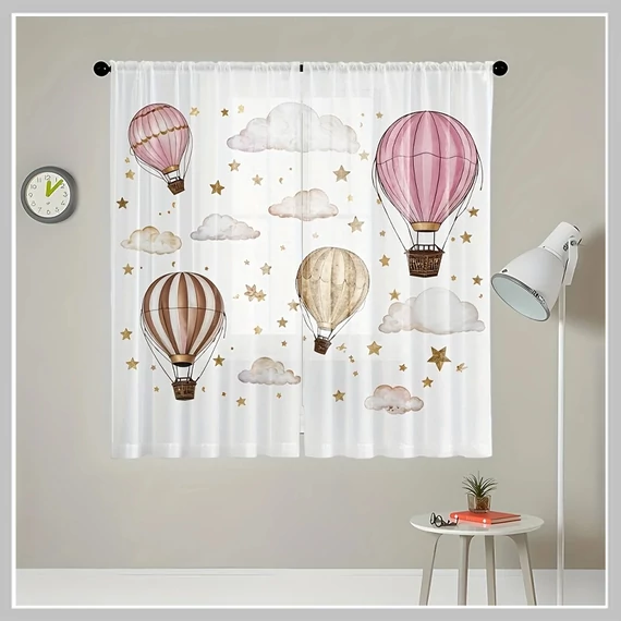 Cortină transparentă cu baloane cu aer cald 132 x 160 cm 2 bucăți FY96590K