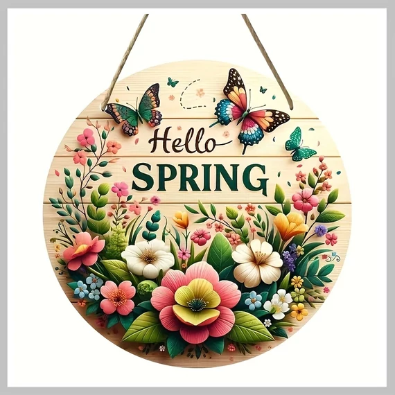 Decor de perete „Hello Spring” primăvara 20 cm VD539903
