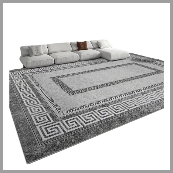 Covor din catifea 120 × 180 cm, cu model de marmură neagră (T) AK1206049-b
