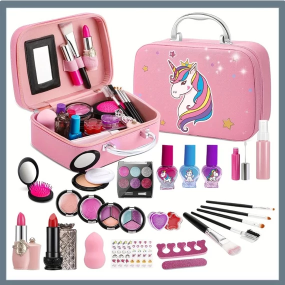 Set de machiaj pentru copii cu geantă unicorno – 27 de piese HK240875
